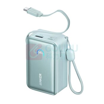 安克 ANKER 自带伸缩线移动电源 A1638 10000毫安45W (绿色)