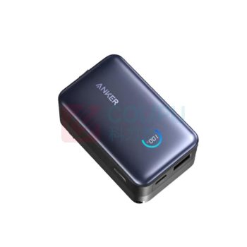 安克 ANKER 自带伸缩线移动电源 A1638 10000毫安45W (黑色)