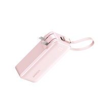 安克 ANKER 能量棒自带插座线快充移动电源TYPE-C接口 A1637 10000毫安30W (粉色)