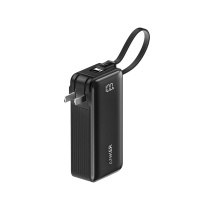 安克 ANKER 能量棒自带插座线快充移动电源TYPE-C接口 A1637 10000毫安30W (黑色)