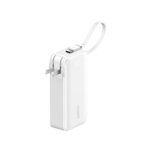 安克 ANKER 能量棒自带插座线快充移动电源TYPE-C接口 A1637 10000毫安30W (白色)