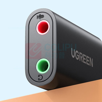 绿联 UGREEN 外置声卡 USB2.0转3.5mm耳机/音响/麦克风 30143 US205 0.15米 (白色)