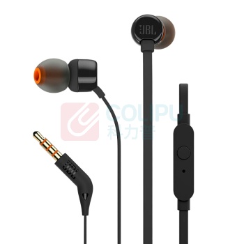 JBL 有线耳机 T110 入耳式 有线耳机 黑色