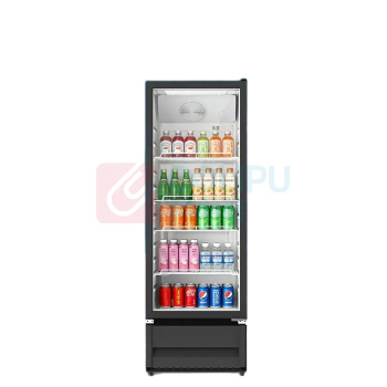 美的 Midea 冰箱 SC-318GM(EB) 黑色 (黑色) 展示柜冷藏保鲜柜风冷循环台式单门饮料柜蛋糕柜鲜花柜酒水水果玻璃冰箱冰柜