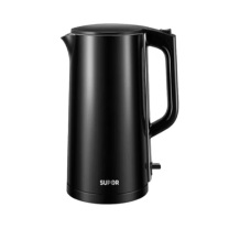 苏泊尔 SUPOR 电水壶 SW-17T12D 1.7L (黑色) 304不锈钢自动断电无缝内胆双层保温双层防烫旅行热水壶STRIX温控器便携式烧水