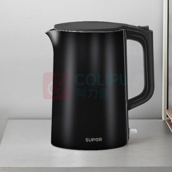 苏泊尔 SUPOR 电水壶 SW-17T12D 1.7L (黑色) 304不锈钢自动断电无缝内胆双层保温双层防烫旅行热水壶STRIX温控器便携式烧水