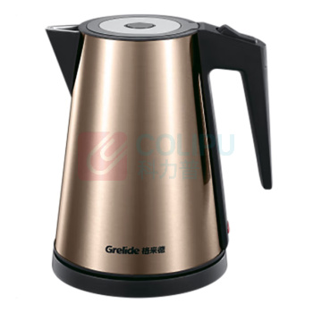 格来德 grelide 电热水壶 D2212 1.2L (金色) 双层防烫保温 304不锈钢 1.2KW