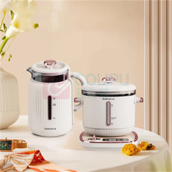 艾贝丽 多功能烧水壶套装 ABL-TZ1812 水壶1.8L+电煮锅1.2L (乳白色) 不锈钢