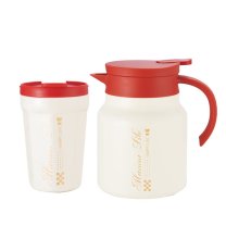 艾贝丽 秋枫茶语套装 健康饮水 ABL-43QF 焖茶壶1000ML+陶瓷杯400ML (石榴红)