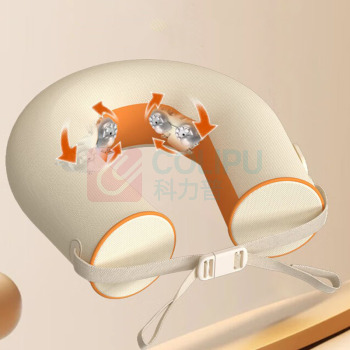 和正 HEZHENG 颈部按摩仪 肩颈护颈仪 HZ-U3 (浅黄+橙色) 【U型环颈】出差旅行二合一