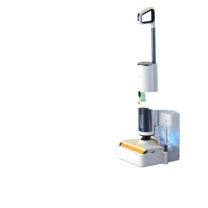 德尔玛 Deerma 无线洗地机 P50s VX900-P50slim 家用洗吸拖一体自动加水双滚刷电解水除菌 基站热风烘干