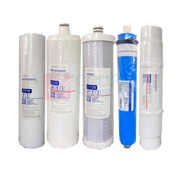 沁园 TRULIVA 净水器滤芯 适用机型QR-RF-504D (pp棉+颗粒炭+炭棒+RO膜+后置滤芯)共5支