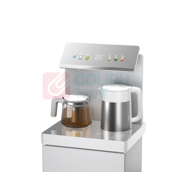 沁园 TRULIVA 茶吧机 YTZ-5677D-O (燕麦灰) 双壶双上进水,左保温右烧水 高清智控触屏,彩屏显示,功能一目了然 智能遥控,无需起身,坐享其成 四段控温及50℃-90℃恒温选择 长效保温,长达24小时 1L防溢烧水壶,一键智能烧水