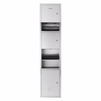 艾克 不锈钢三合一组合柜干手器 AK9258B 含嵌入式擦手纸盒+烘手器+垃圾箱