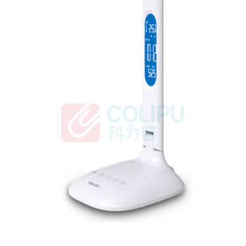 得力 deli 闹钟台灯 可充电 5级调光 LED台灯 4325 (白色)