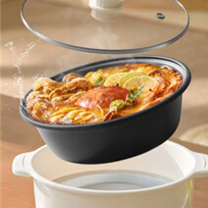 苏泊尔 SUPOR 电火锅家用多功能电煮锅 4L分体式 28.8cm (白色) 0涂层304不锈钢电热锅电炒锅配件量杯 不粘内胆