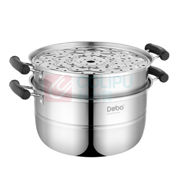 德铂 Debo 蒸锅汤锅2层 DEP-DS02 2层加厚不锈钢多用锅28cm