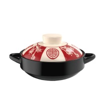 德鲁曼 褔喜锅煲仔饭炖汤锅3300ml DS-301 (红)