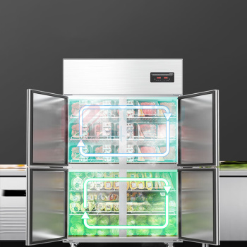乐创 lecon 冰柜 LC-J-SM03 四门 (银色) 双温
