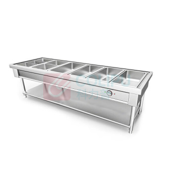 喜莱盛 商用保温售饭台 700*2100*800mm 六格 