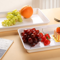 DAYZEAL 密胺长方形托盘 厨房商用餐盘塑料托盘 450*300*22MM 1个装 (白色)