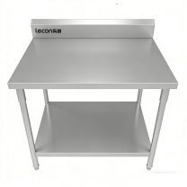 乐创 lecon 商用双层工作台 LC-GD-BXG08 带靠背