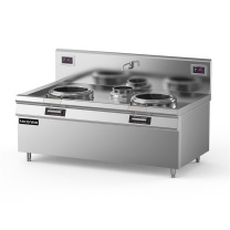 乐创 lecon 商用电磁灶 LC-J-SXC15D 15KW*2 双头单尾小炒灶 酒店饭堂企业电磁灶