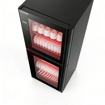 乐创 lecon 商用消毒柜 LC-DK-TM380R1 立式消毒柜商用 碗筷消毒柜双门密胺消毒柜茶杯触屏款