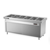乐创 lecon 商用保温售饭台 LC-BWT06 六格柜式【含份数盆】