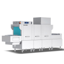 乐创 lecon 商用洗碗机 LC-J-FD3800D 52.2KW 长龙式自动化大型酒店食堂刷碗机 单缸双喷淋带烘干(含基础安装,不含材料费)