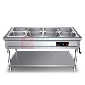 喜莱盛 不锈钢食品保温台 XLS-FT190GH 四格八盆 1500*670*800mm 2000w