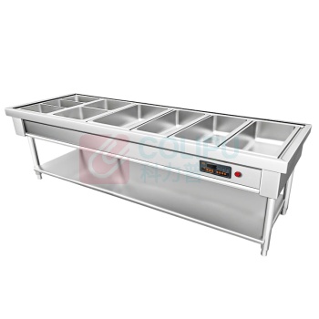 喜莱盛 商用保温售饭台 XLS-SF600T 六格201不锈钢1.0mm