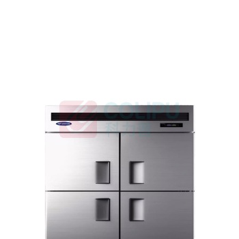 银都 餐饮设备工程款商用四门冰柜立式冷藏冷冻保鲜展示柜冷柜双门不锈钢酒店后厨冰箱商用冰箱 QBL6125 四门直冷双机全冷藏 一级能效