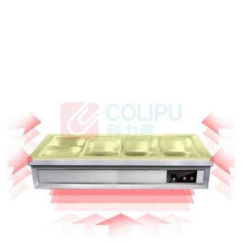 喜莱盛 保温售饭台 XLS-FT214GH 六格0.7mm厚不锈钢快餐保温台汤菜保温池工程款带餐盒