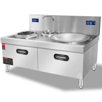 喜莱盛 电磁灶 HH-DG800-90Z 双头电磁大锅灶 15kw+25kw电磁灶台配0.5+0.9米锅
