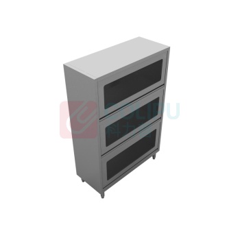 蓉泰 商用厨房冰箱操作台三层翻门玻璃碗柜 1200*600*1800