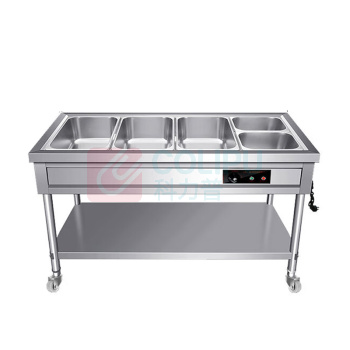 喜莱盛 商用保温售饭台 XLS-FT150GH 四格0.7mm厚 4格 3大盒2中盒
