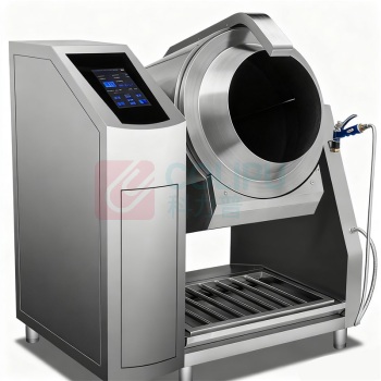 乐创 lecon 全自动炒菜机 LC-J-GQ90 1600mm 1660mm 1950mm 电动触屏摆臂喷料座地式电磁炒菜机