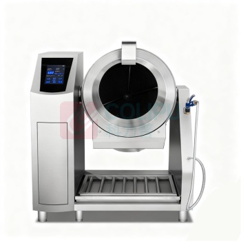 乐创 lecon 全自动炒菜机 LC-J-GQ90 1600mm 1660mm 1950mm 电动触屏摆臂喷料座地式电磁炒菜机