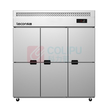 乐创 lecon 商用冰箱 LC-LMBG01 六门 1250L 双温 (不锈钢色)