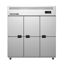 乐创 lecon 商用冰箱 LC-LMBG01 六门 1250L 双温 (不锈钢色)