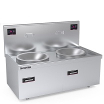乐创 lecon 商用电炒灶 LC-J-A100D25 双灶 磁控式 8档 (不锈钢色)