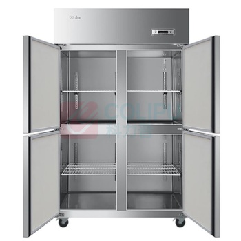 海尔 Haier 商用立式不锈钢四门冷柜 SL-1050D4 890L (银色) 单温全冷冻冰柜【不含上楼无需安装】