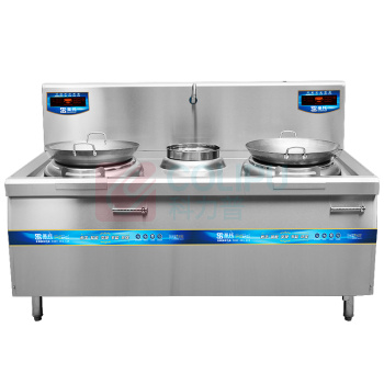 圣托 Shentop 商用电磁炉 STC-D1800C 15KW*2 大功率商用电磁炉凹面 饭店食堂电磁灶 双头单尾小炒炉