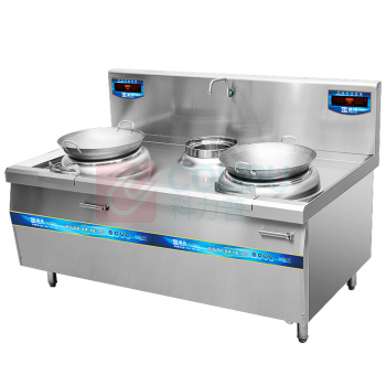 圣托 Shentop 商用电磁炉 STC-D1800C 15KW*2 大功率商用电磁炉凹面 饭店食堂电磁灶 双头单尾小炒炉