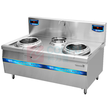 圣托 Shentop 商用电磁炉 STC-D1800C 15KW*2 大功率商用电磁炉凹面 饭店食堂电磁灶 双头单尾小炒炉