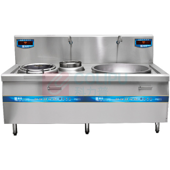 圣托 Shentop 商用电磁炉 STC-G2000 15KW+20KW 大功率商用电磁炉 大型双炒电磁灶 酒店凹面小炒炉 小炒加大炒组合灶 锅直径500mm+800mm