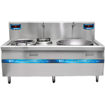 圣托 Shentop 商用电磁炉 STC-G2000 15KW+20KW 大功率商用电磁炉 大型双炒电磁灶 酒店凹面小炒炉 小炒加大炒组合灶 锅直径500mm+800mm