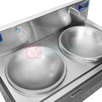 圣托 Shentop 商用电磁灶 STC-B1700 商用电磁炉15kW 单位食堂电炒炉 不锈钢双炒电磁灶 双头电磁大锅灶