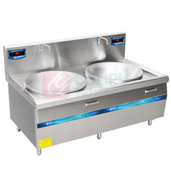 圣托 Shentop 商用电磁灶 STC-B1700 商用电磁炉15kW 单位食堂电炒炉 不锈钢双炒电磁灶 双头电磁大锅灶